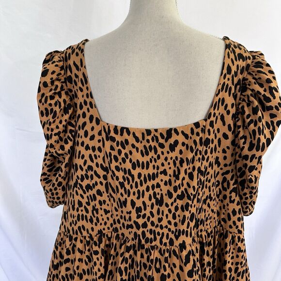 Torrid Betsey Johnson 5X Plus Puff Sleeve Skater Dress Animal Print - Picture 7 of 11
